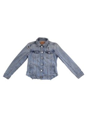 BLANK NYC Distressed Fitted Denim Jacket Small